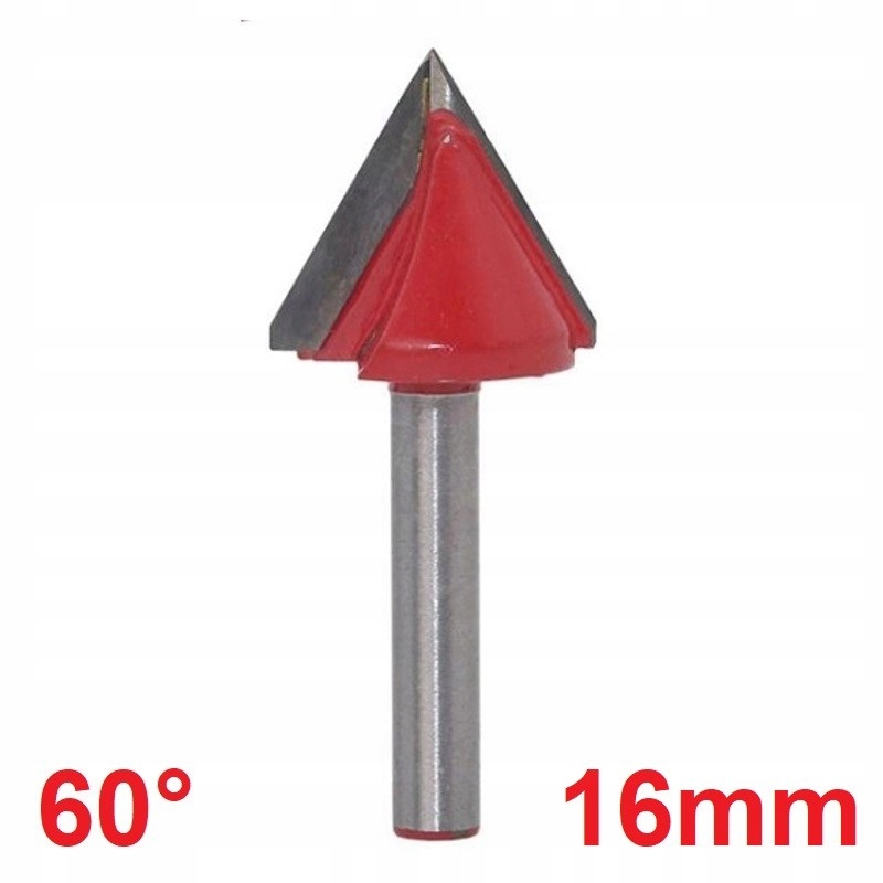 Frez VHM 3D 16mm 60 stopni chwyt 6mm carving