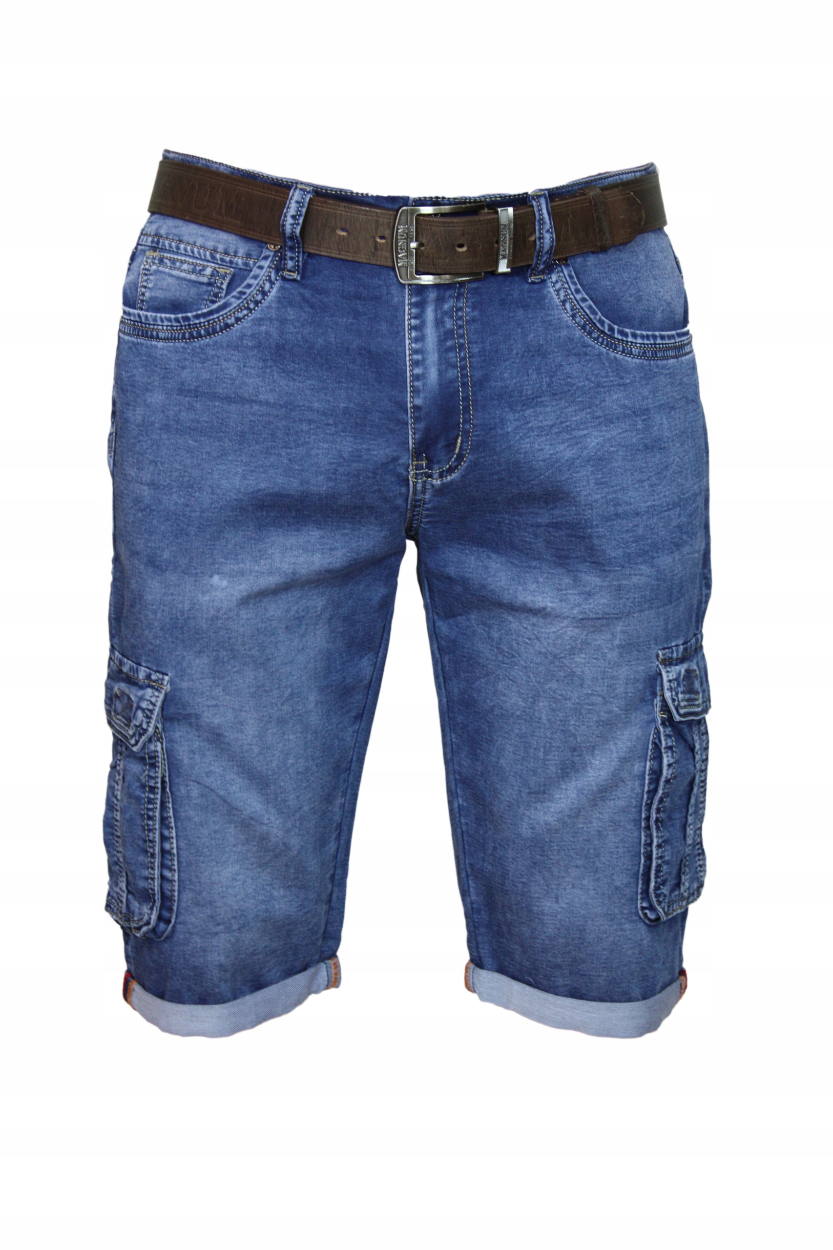 Pánské Krátké Kraťasy Kapsáče Jeans W48, obvod pasu 130-132+ cm