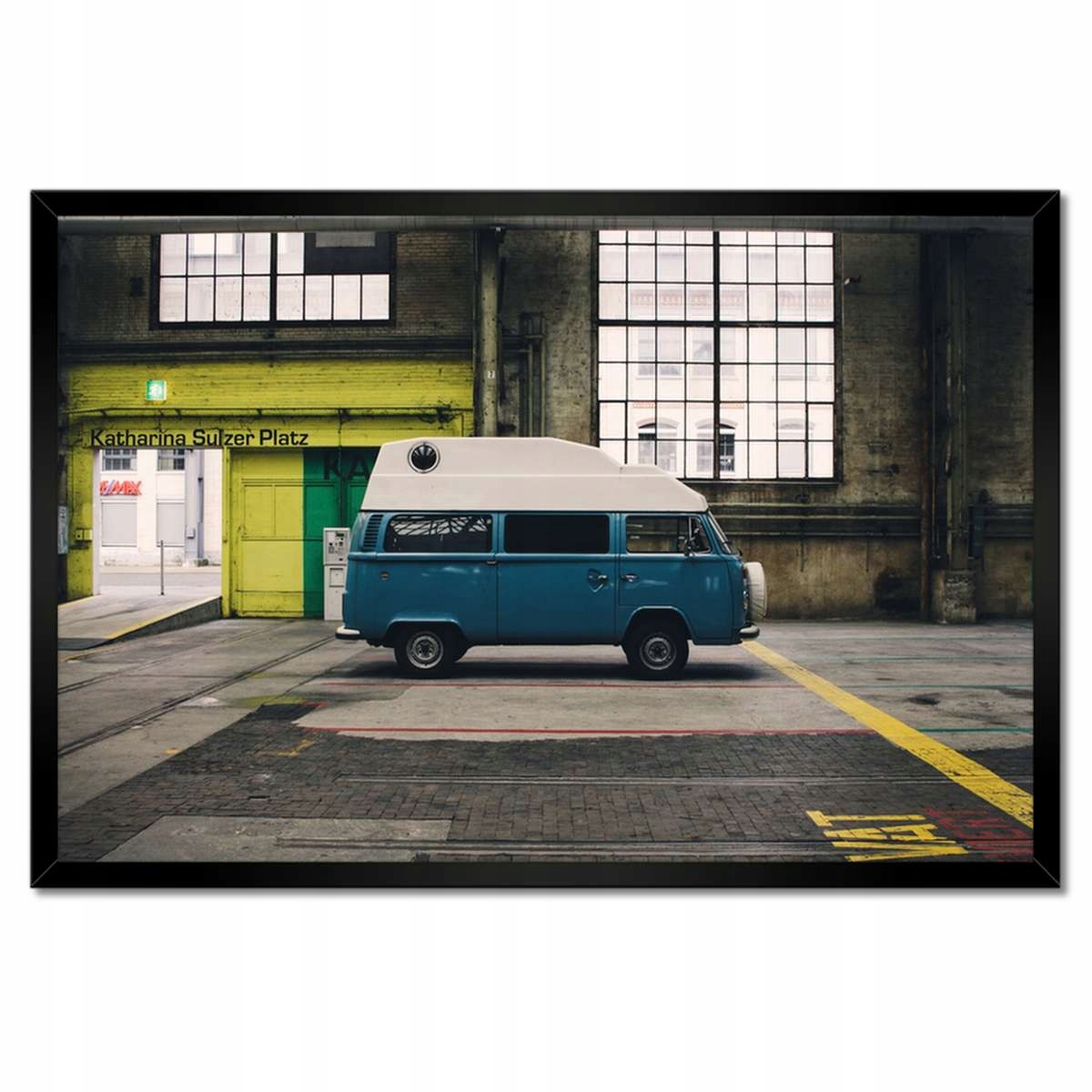 Plakáty v rámu 60x40 Modrý autobus Auto