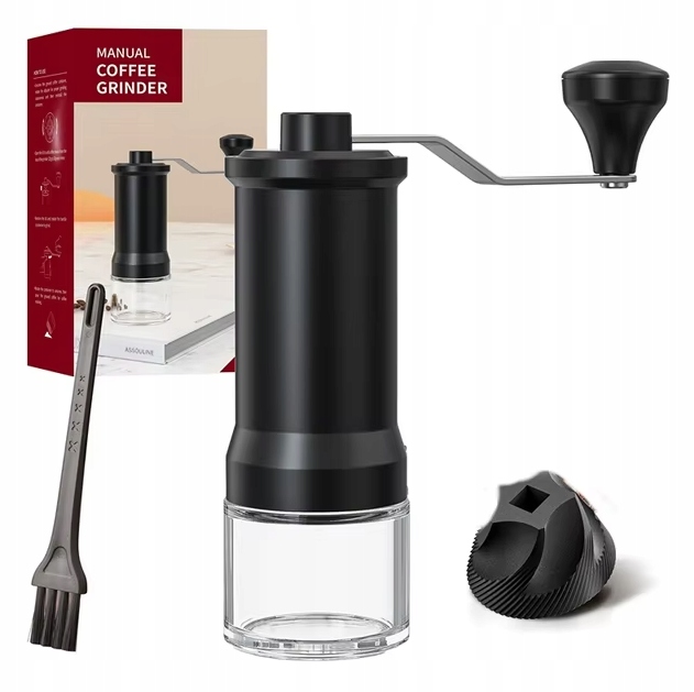 Ręczny czarny młynek 25g do mielenia ziaren kawy z regulacją