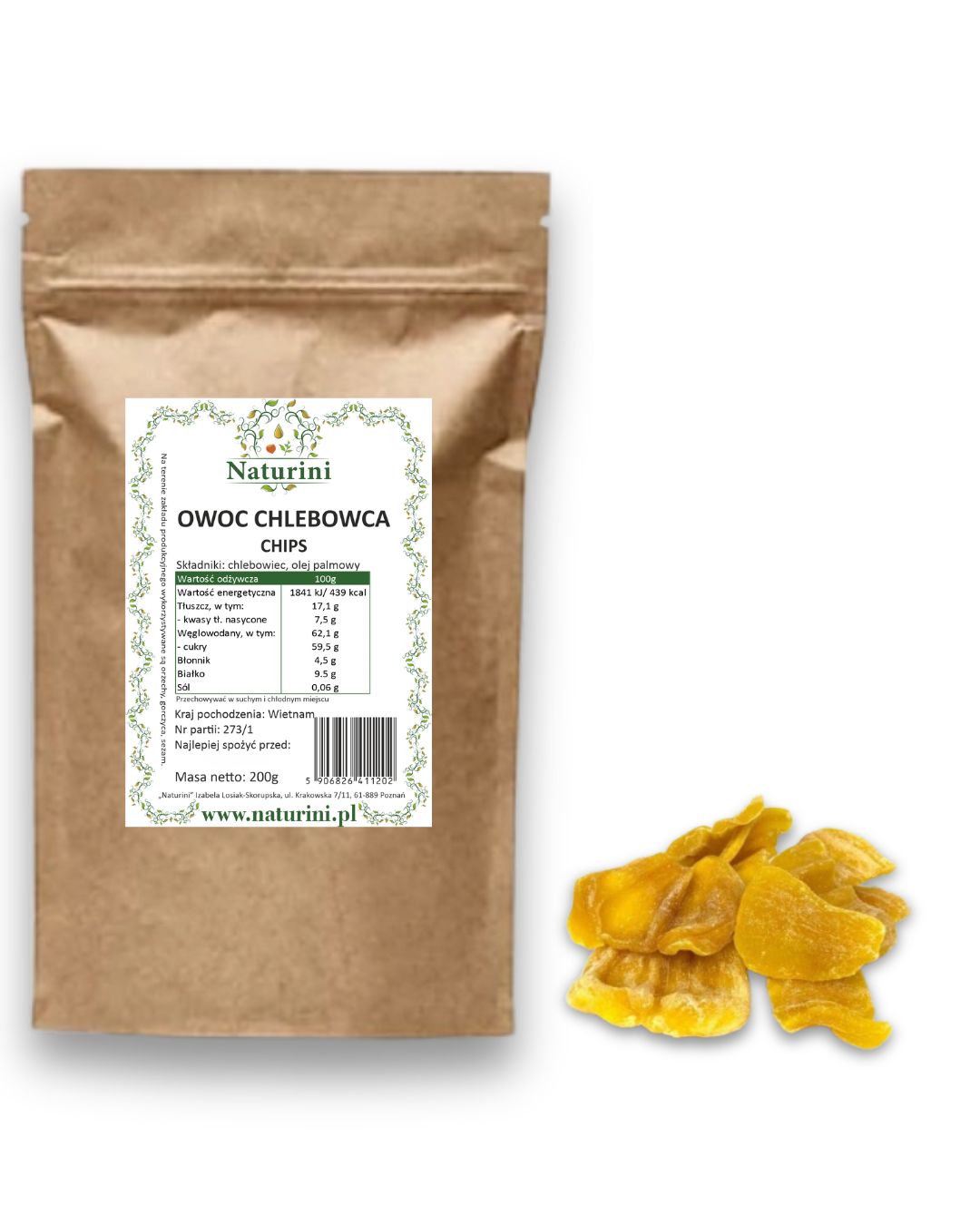 Chlebovník Sušený Plod chlebovníku přírodní svačinka Zdravý Chips 1kg