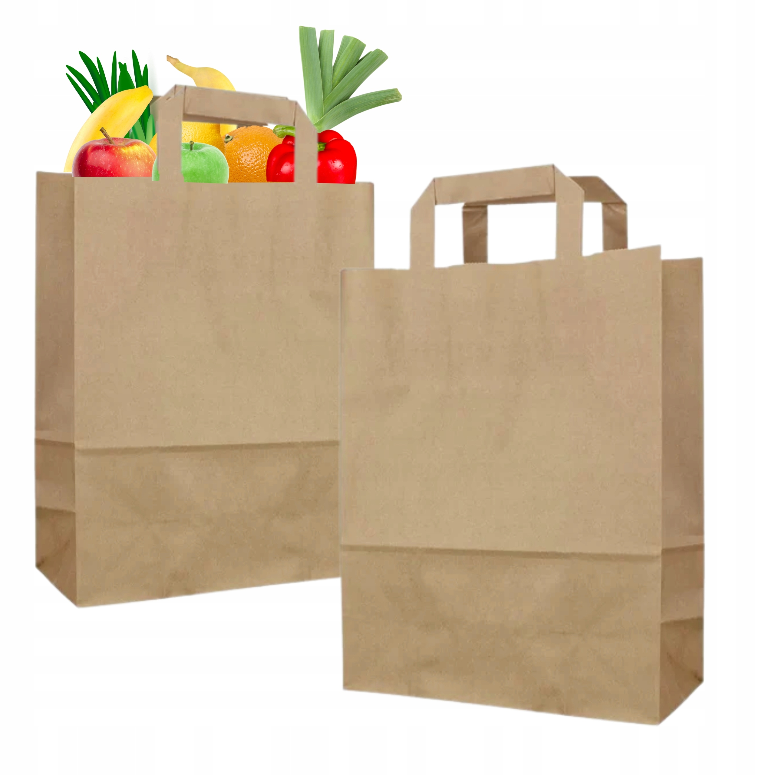 Torba Torebka Papierowa 180x90x230 Eko z Uchem 18x9x23 Brązowa 250szt