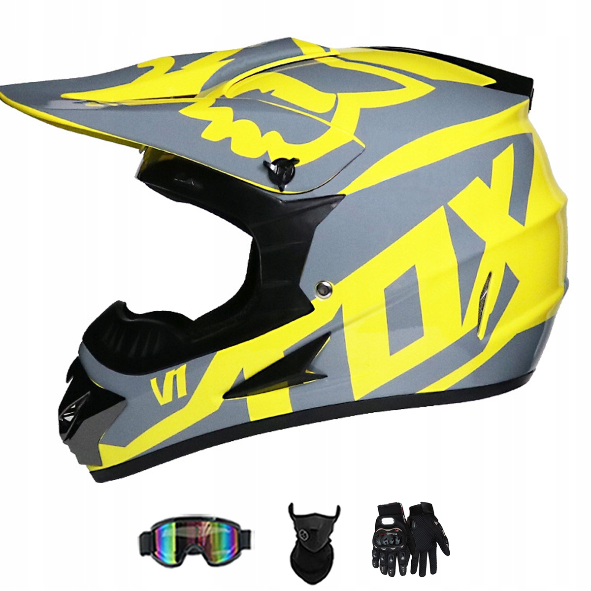 Motocyklová Přilba Lehká Enduro Quada Brýle Rukavice Maska XL