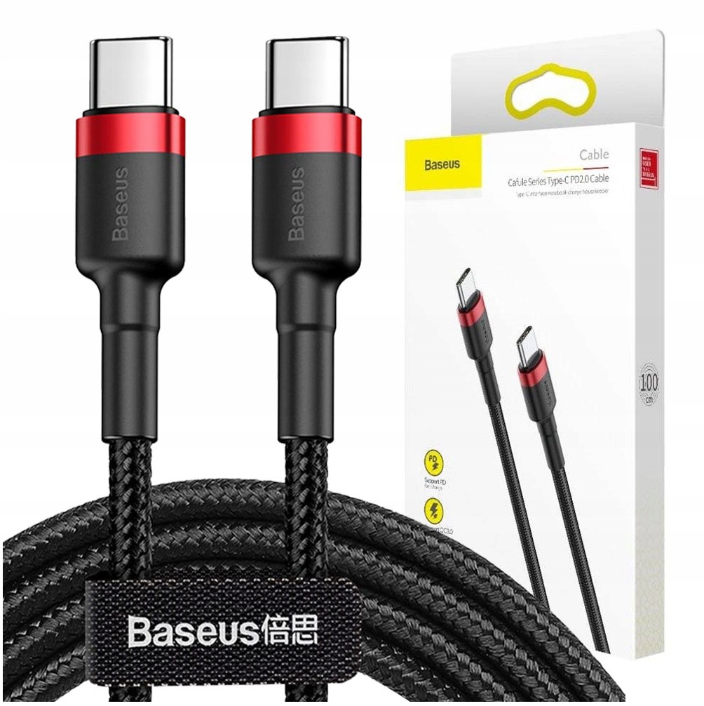 Szybki Kabel Baseus 2X Usb Typ-c Quick Charge Przewód Mocny 3A 1m W Oplocie