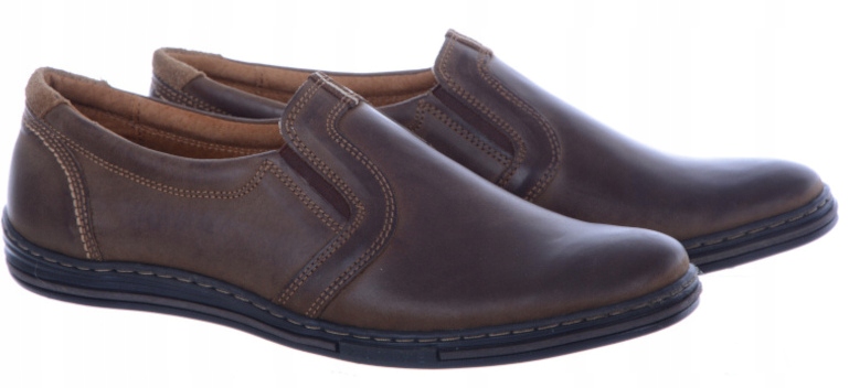 Polobotky Pánské Elegantní Kožené Hnědé 43