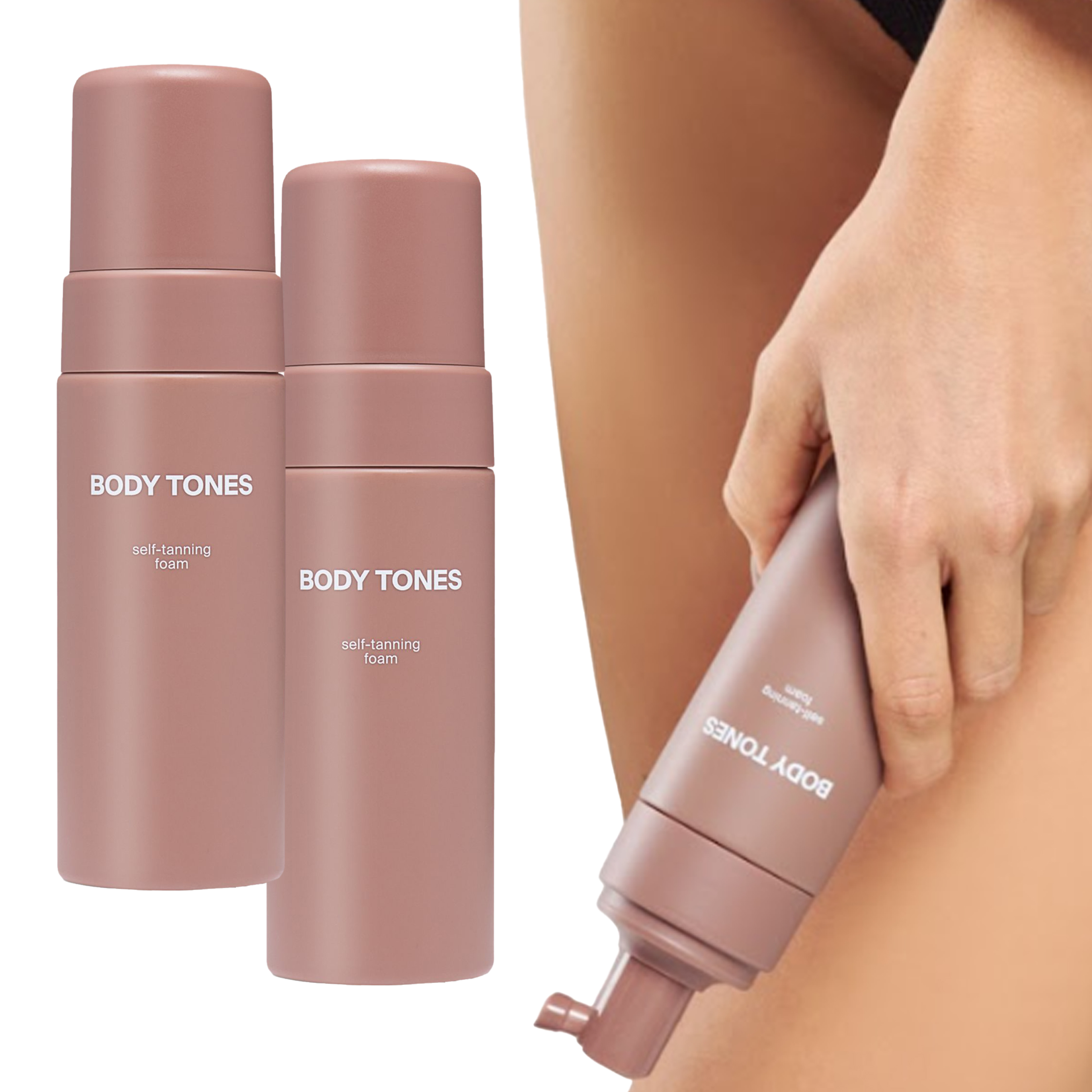 Samoopalovač 2 ks Opalovací Pěna Na Tělo Body Tones hydratuje a vyhlazuje