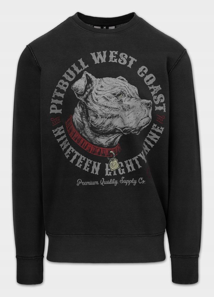 Pánská Mikina Pitbull Washed Strenght & Respect s potiskem na zádech pro každodenní nošení