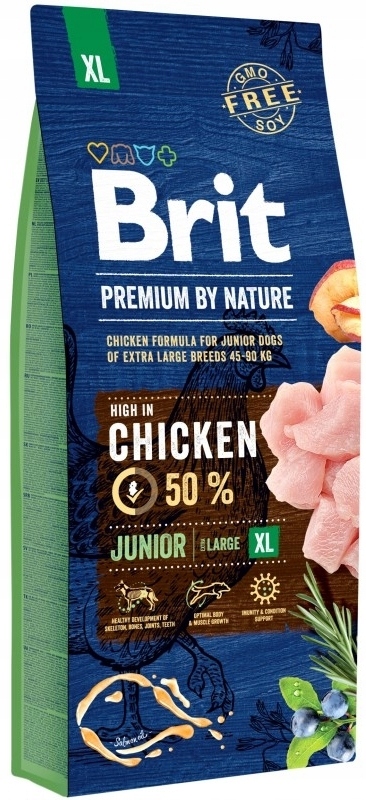 Brit Premium by Nature Junior XL sucha karma dla psa z kurczakiem 15 kg