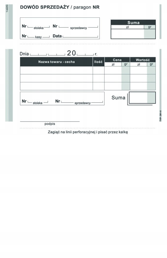 DOWÓD SPRZEDAŻY 261-5