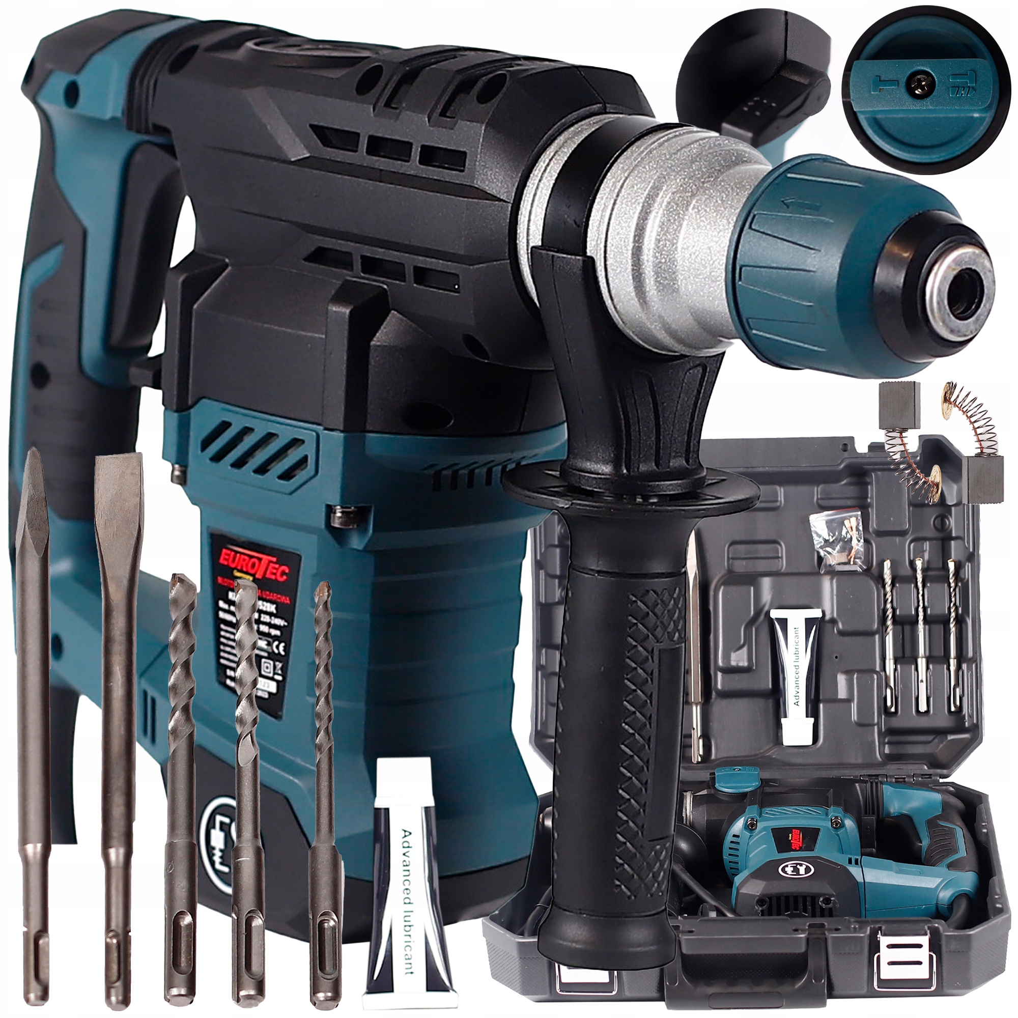 Příklepová Vrtačka 6J Vrtačka 2800W Sds+ Samoupínací Příklep Eurotec Kladivo