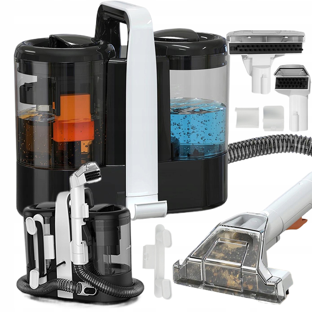 Wielofunkcyjny Odkurzacz Piorący 600W Do Dywanów Tapicerki Mocny Zestaw