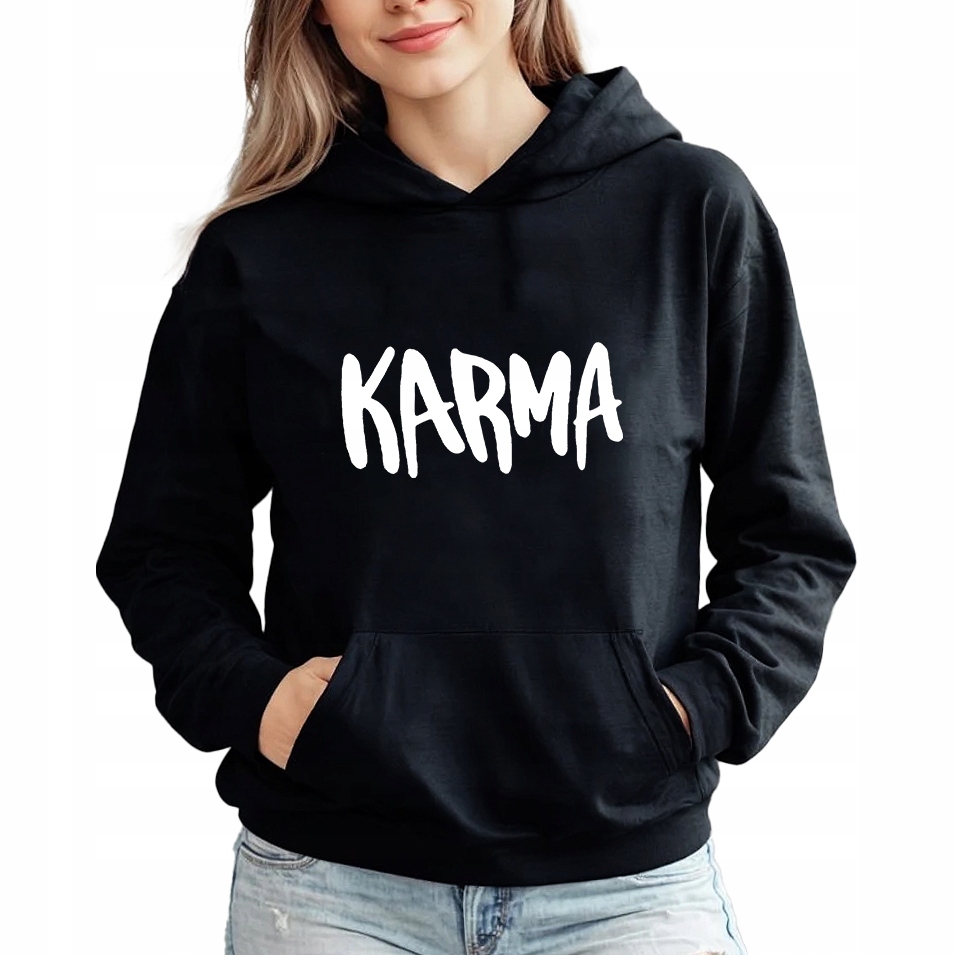 Mikina S Kapucí Hoodie Černá jako Dárek pro kamarádku Bestie Karma M