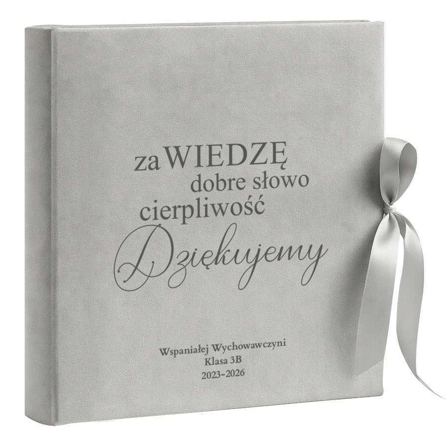 Welurowy ALBUM na zdjęcia Prezent dla nauczyciela Nadruk Personalizacja