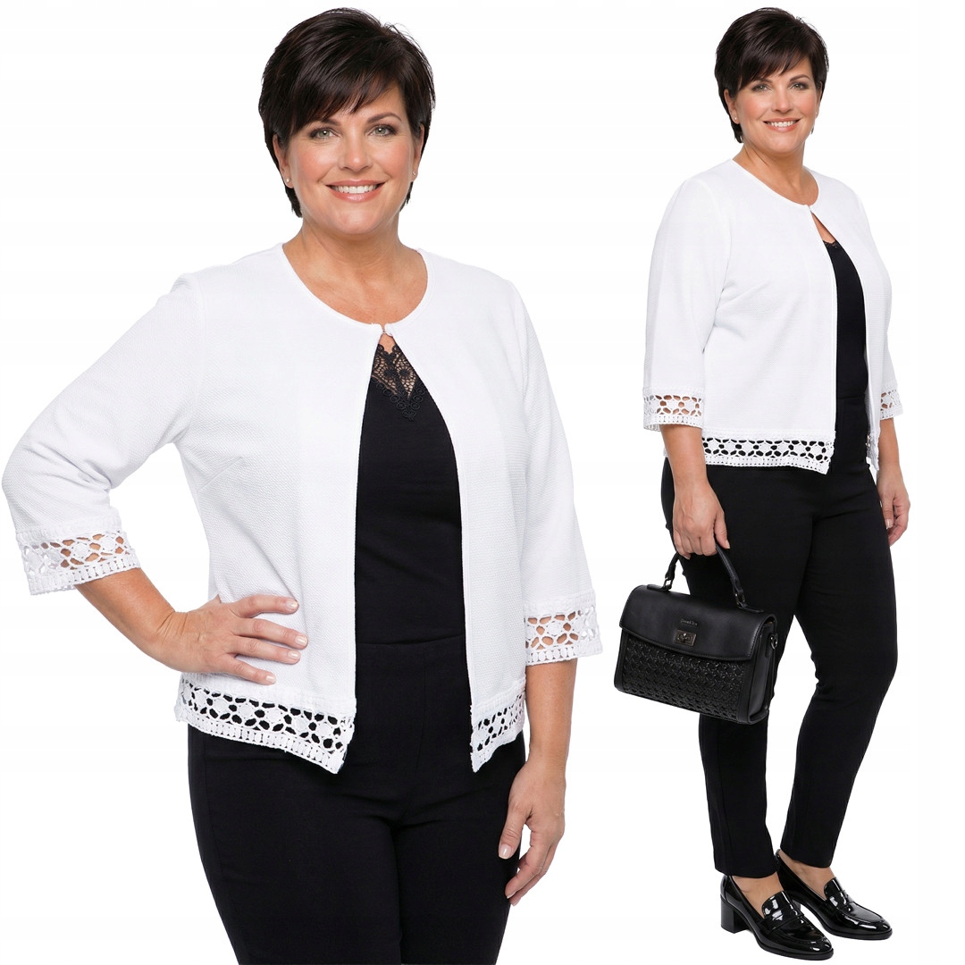 Bílá přehozová deka s výšivkou plus size velikost 54