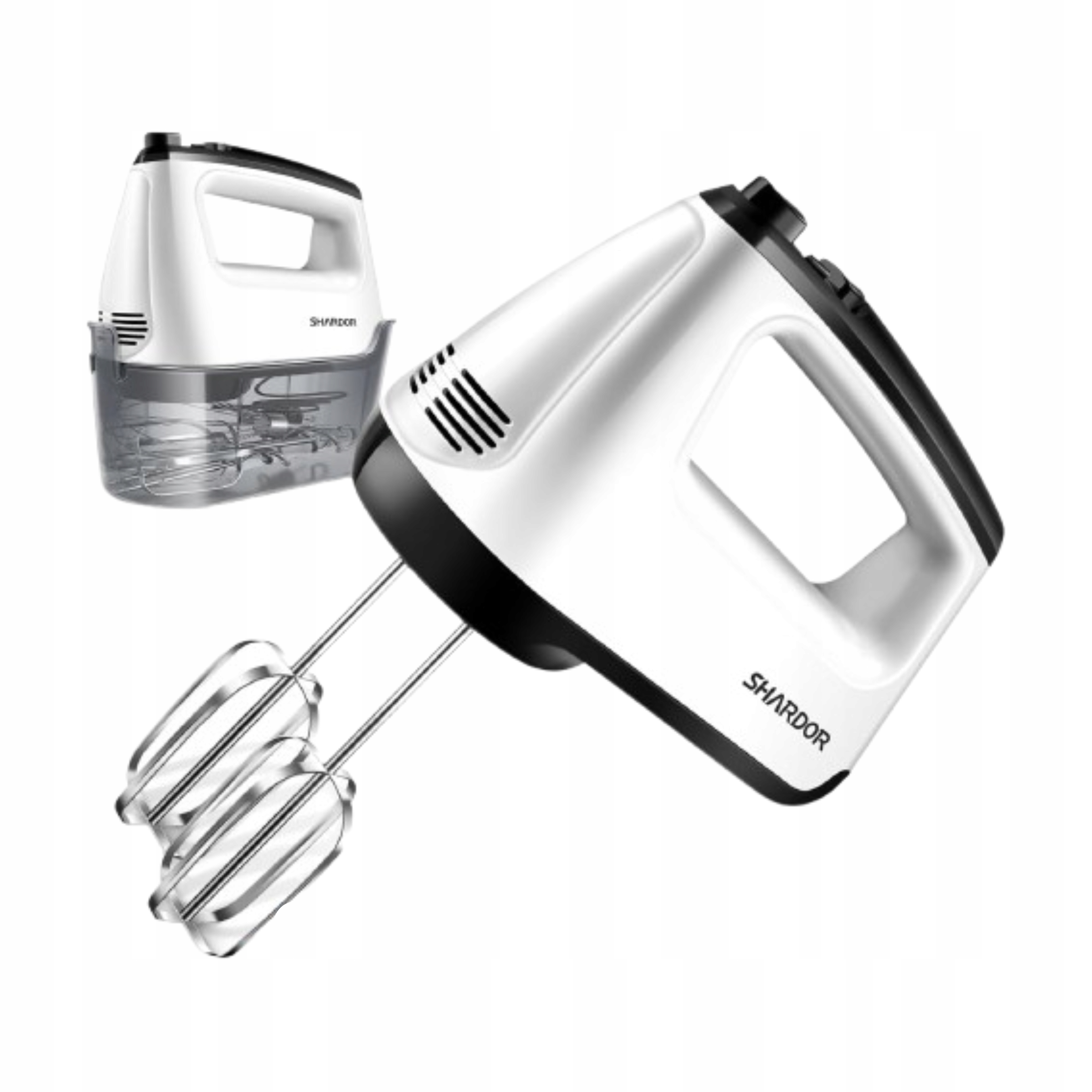 Ruční kuchyňský mixér 400 W 6 rychlostních stupňů Turbo Sada 5 míchadel