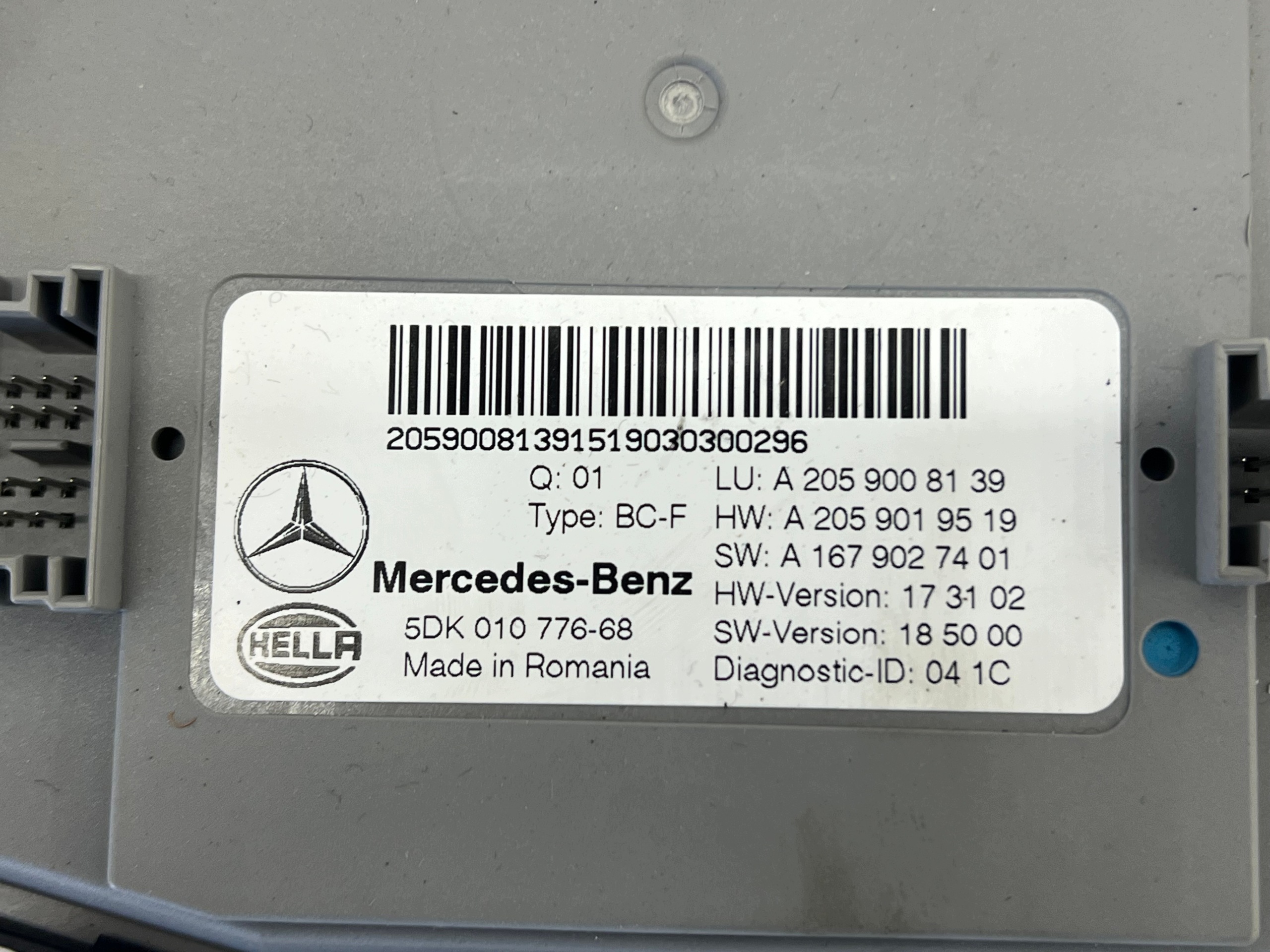 MERCEDES W205 LIFT module control unit SAM A2059008139