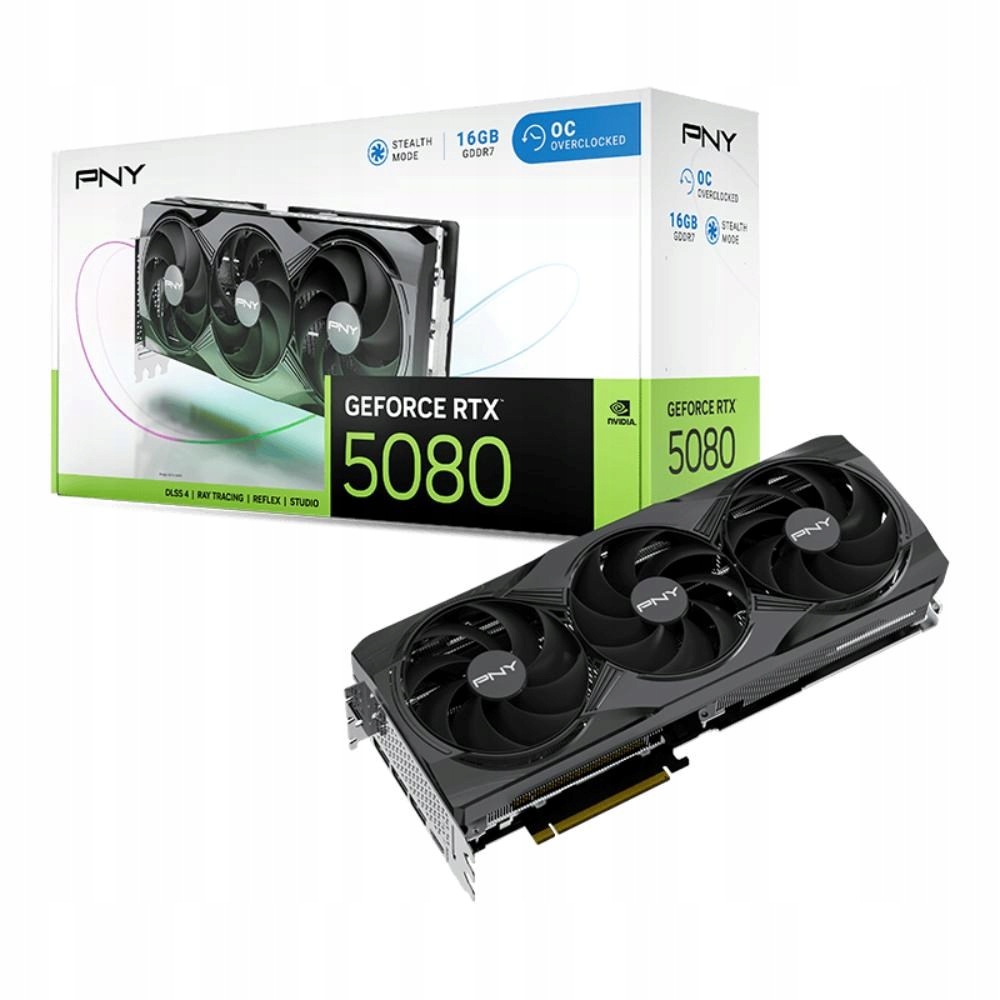 Pny Vga Nvidia GeForce Rtx 5080 16GB Triple Fan Oc, Rtx 5080 Oc, 16GB…
