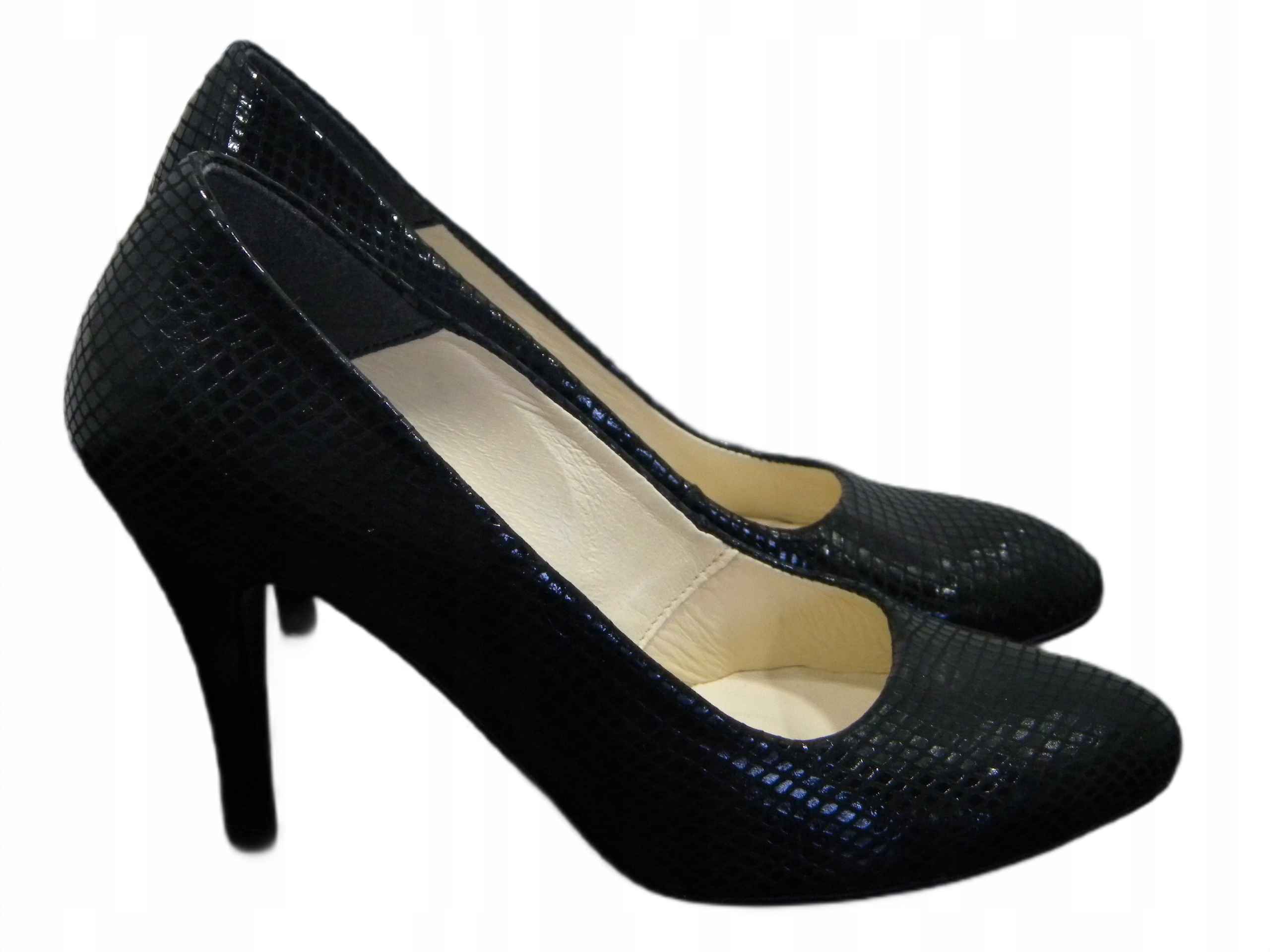 Dámské kožené lodičky Silwano 35 Černý Krokodýl