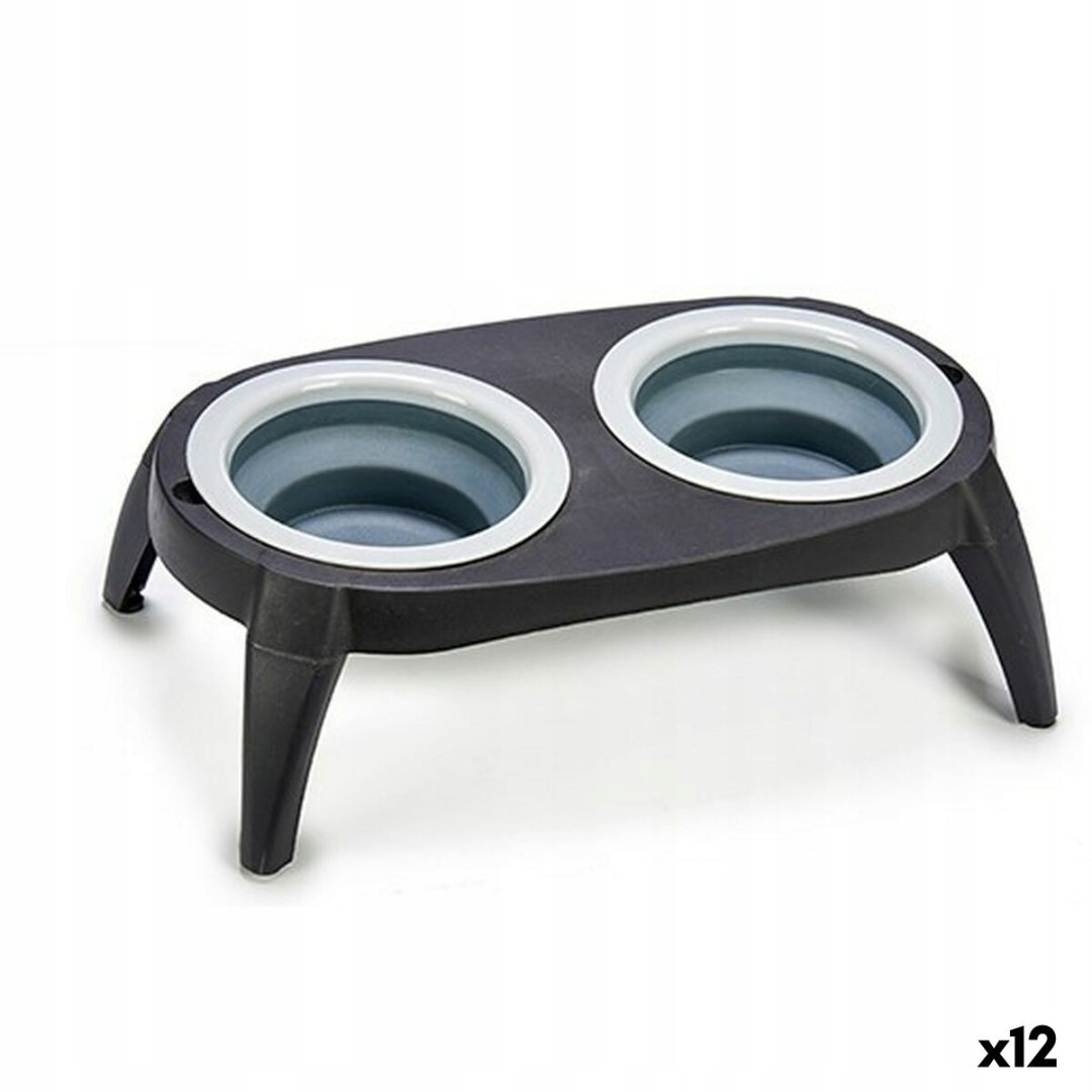 Levně Krmítko pro zvířata Skládací Černý Silikon Plastický 9 x 39 x 9 cm (12 S