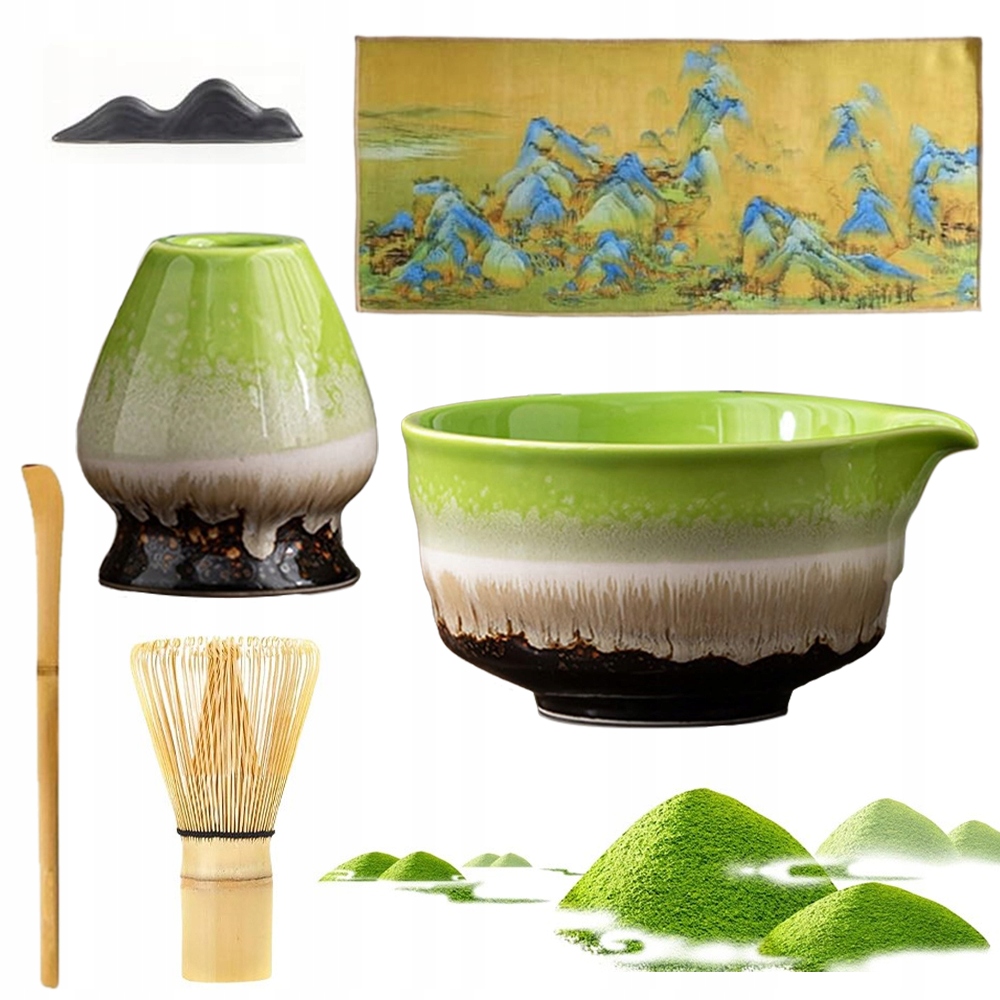 Zestaw Akcesoriów Do Parzenia Herbaty Matcha 6W1 Bambusowe Narzędzie