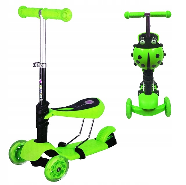 

Hulajnoga Trójkołowa Jeździk 4W1 Świecące Koła Led