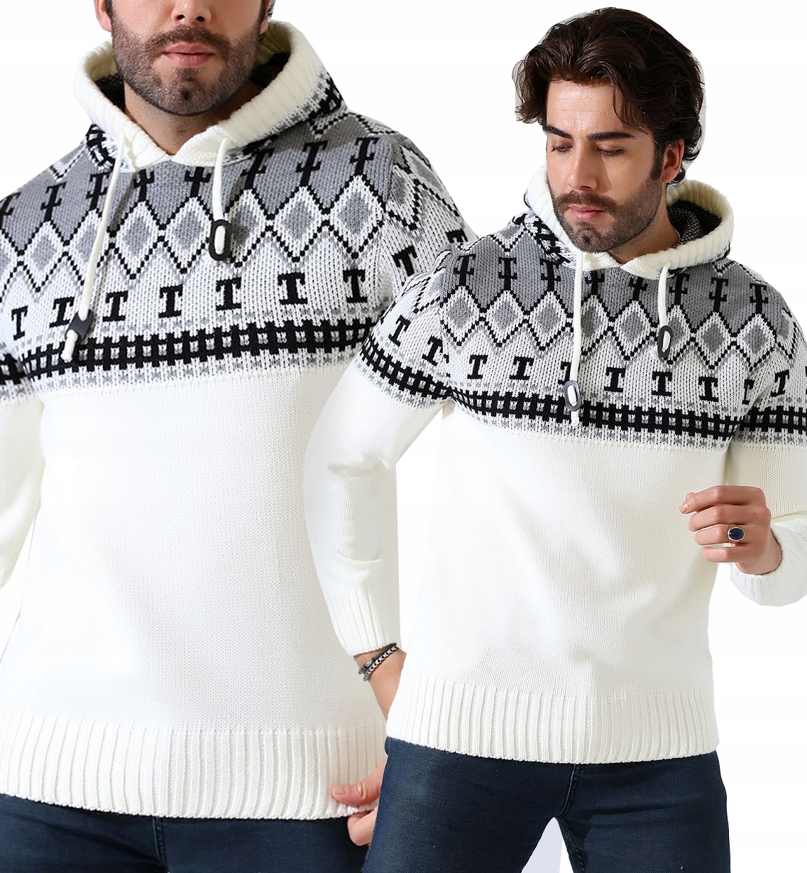 Pánský svetr na Vánoce Tlustý Teplý Norská vlna