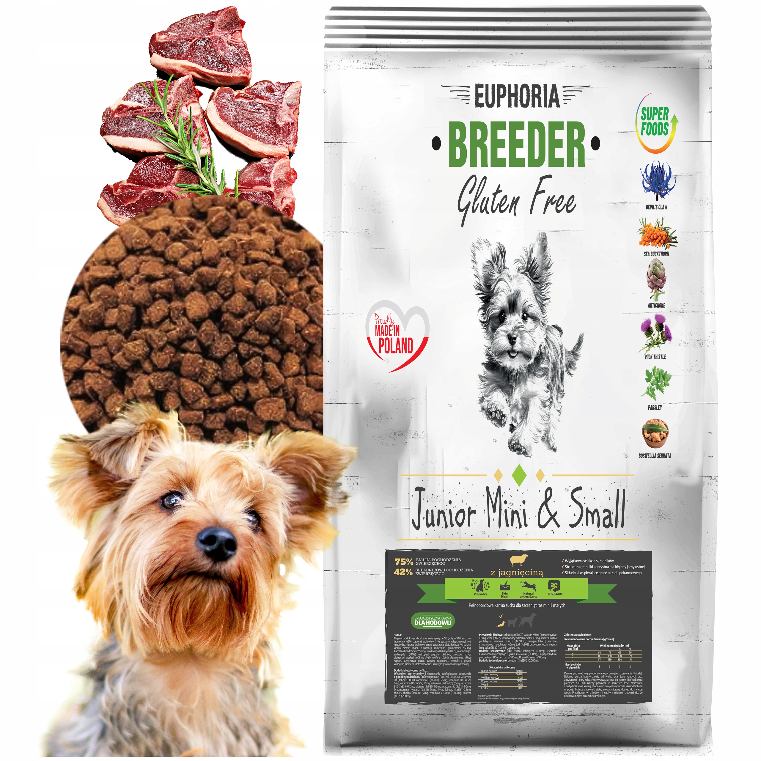 Levně BioFeed suché krmivo Junior Mini&Small jehněčí 15 kg Dárek Multi-vitum