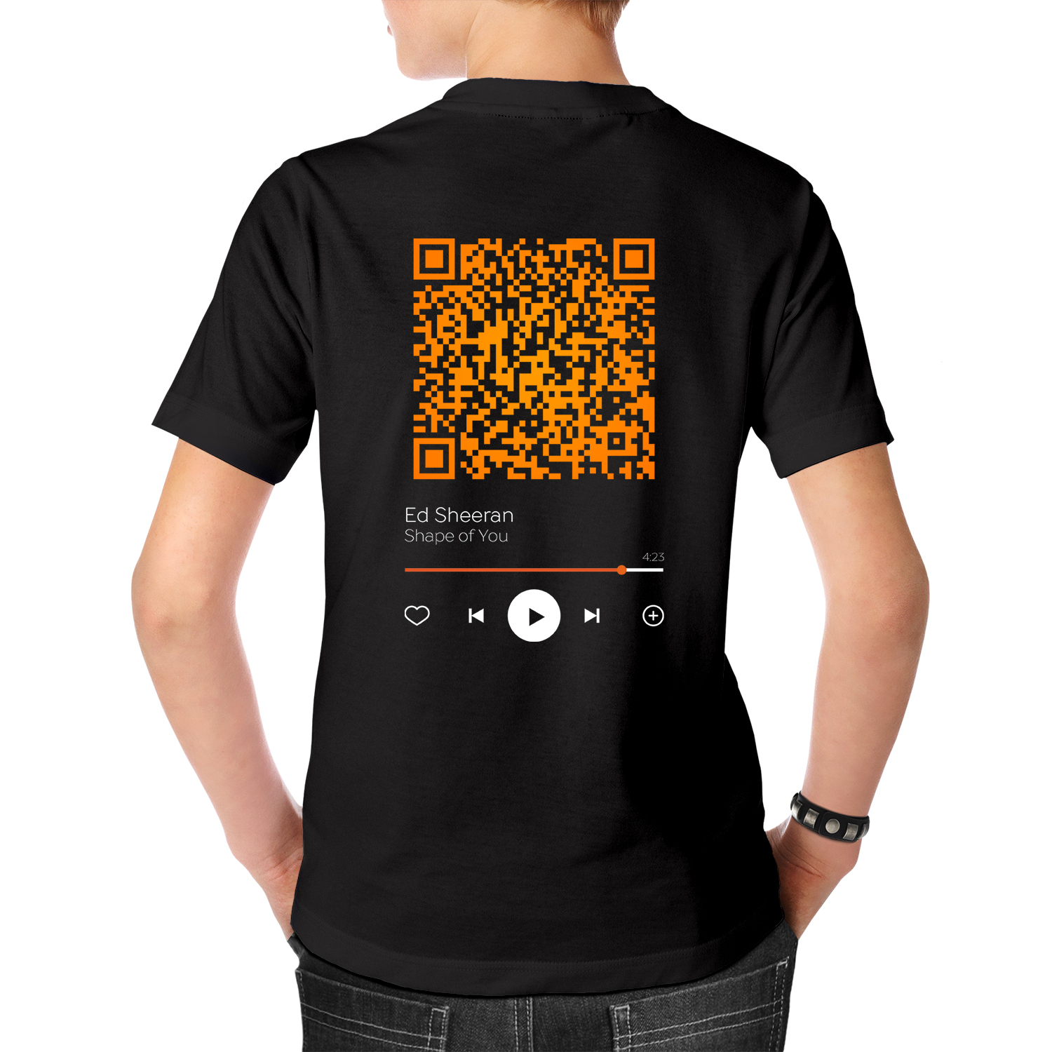 

Męski T-shirt Tył M Czarny Ed Sheeran Kod Qr 05