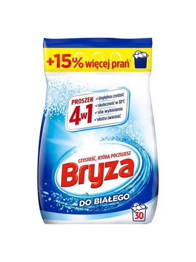 Levně 2x Bryza 4v1 prášek na praní bílých tkanin 1,95 kg