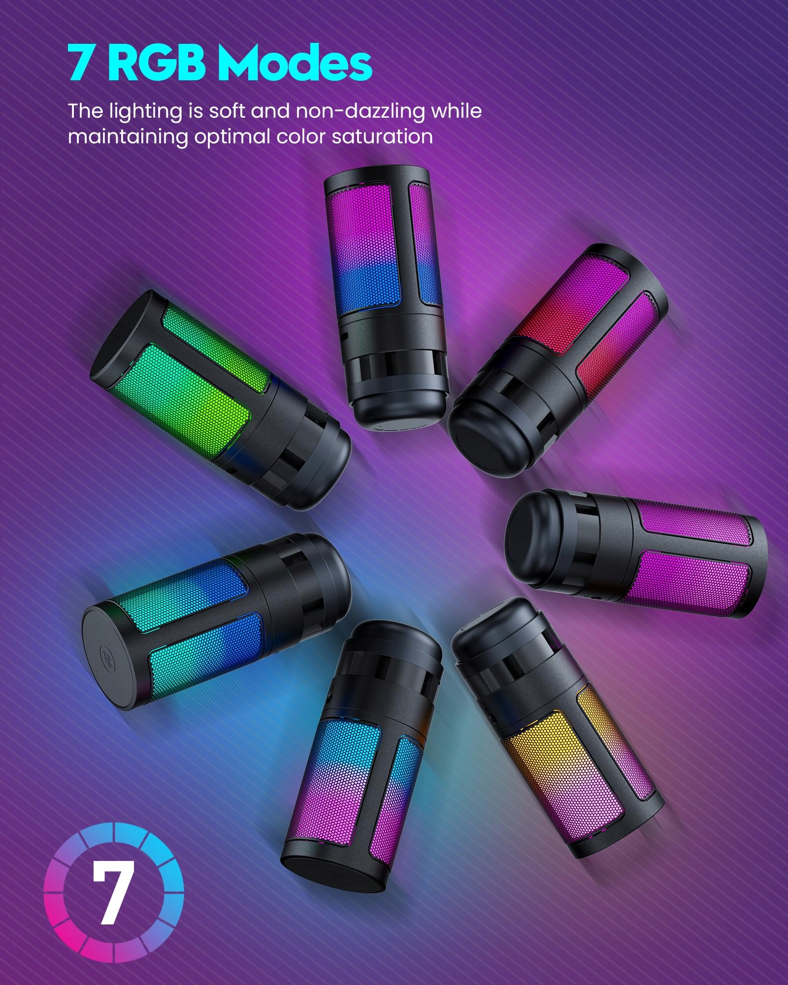 QIUOIO Gaming Mikrofon USB RGB Do Streamingu Podcastów PC PS4 PS5 MAC — miniatura 6