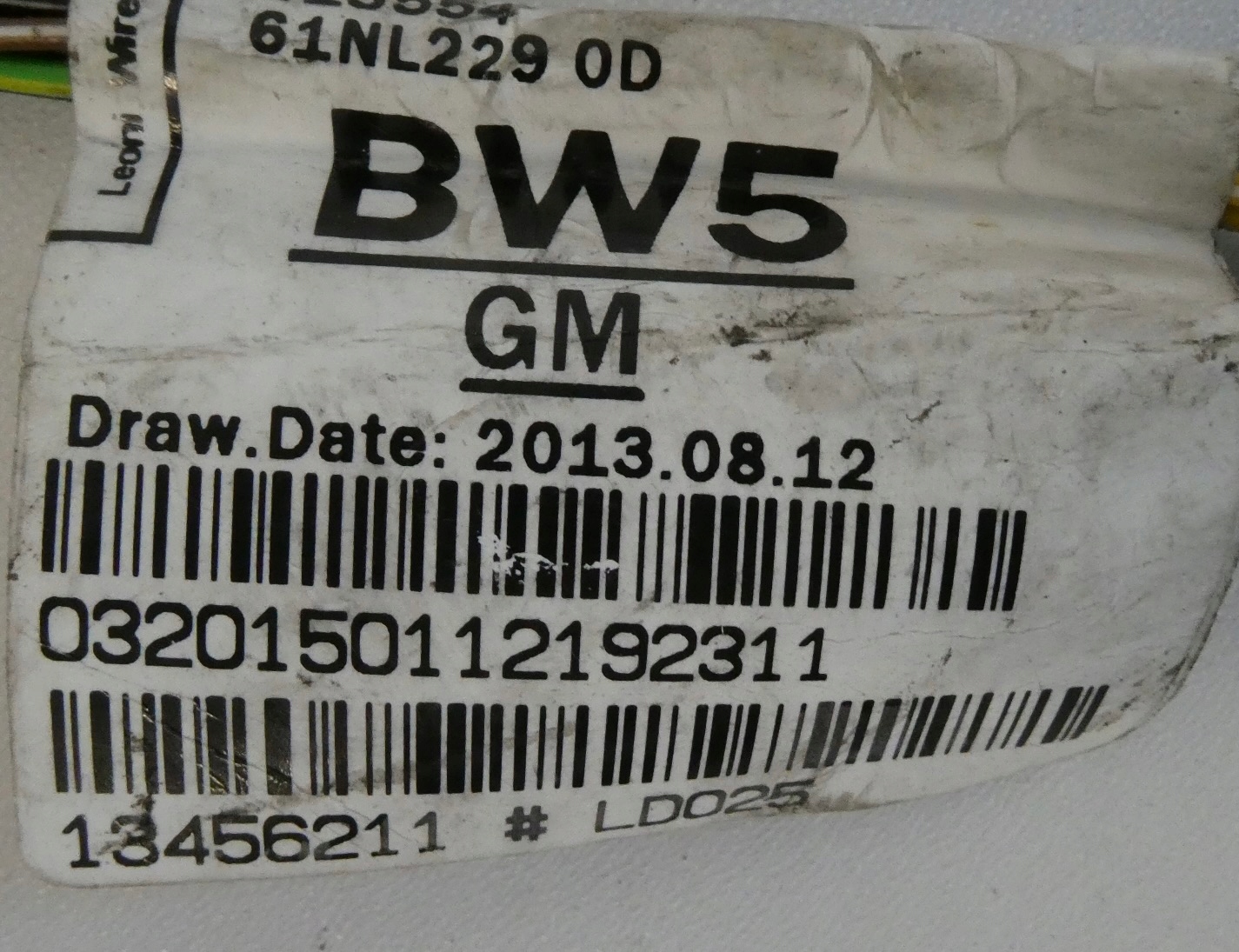 cablaggio Paraurti posteriore PDC 13456211 OPEL ASTRA J 4