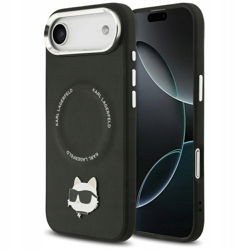 Karl Lagerfeld Choupette Pin MagSafe – Pouzdro pro iPhone Air (černé)