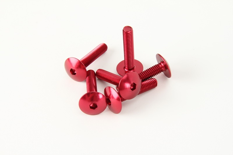 ŚRUBA M6X30 (IMBUSOWA PŁASKA, KOLOR CZERWONY,)