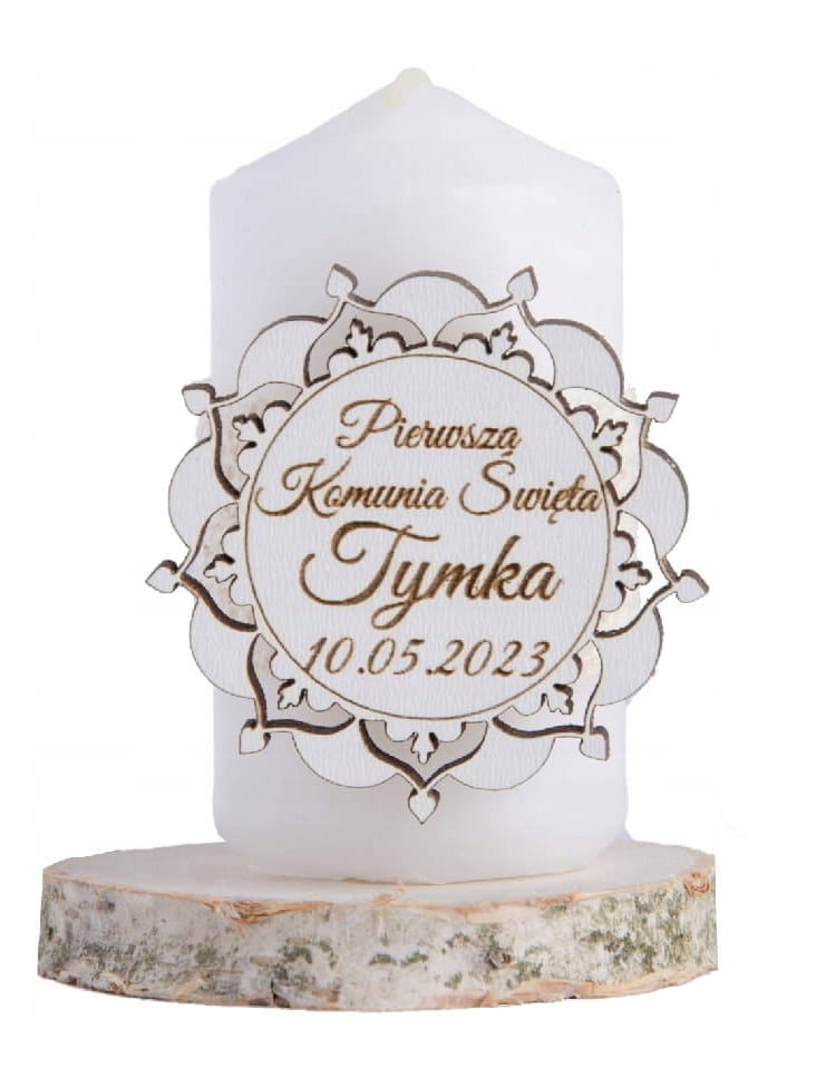 

Świeczka podziękowanie Pierwsza Komunia Święta