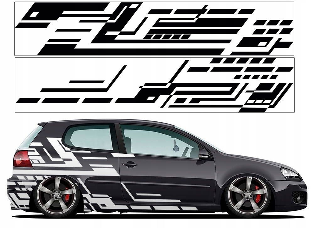 NAKLEJKI na Auto MOTYW GRAFICZNY 4 arkusze KOLORY