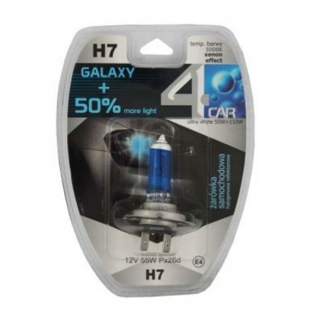 

Żarówka samochodowa H7 12V BLUE-GALAXY+50% 4car
