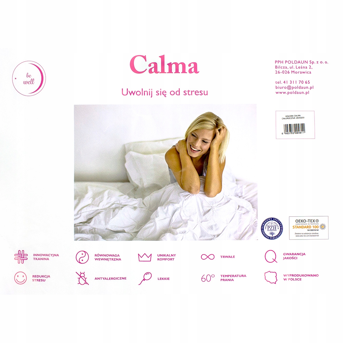 Kołdra antystresowa 140x200 CALMA włókno węglowe Kod producenta 140x200 calma 4 pory
