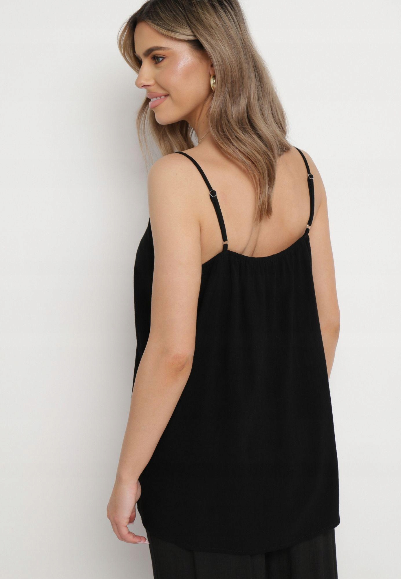 Born2Be Czarny Top damski XL Koronka Wzór dominujący bez wzoru