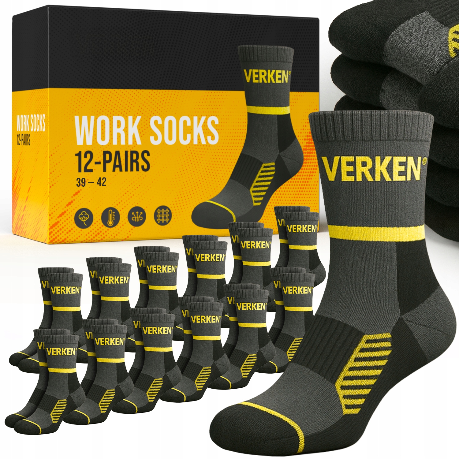 Ponožky 12 Párů Vysoké 39-42