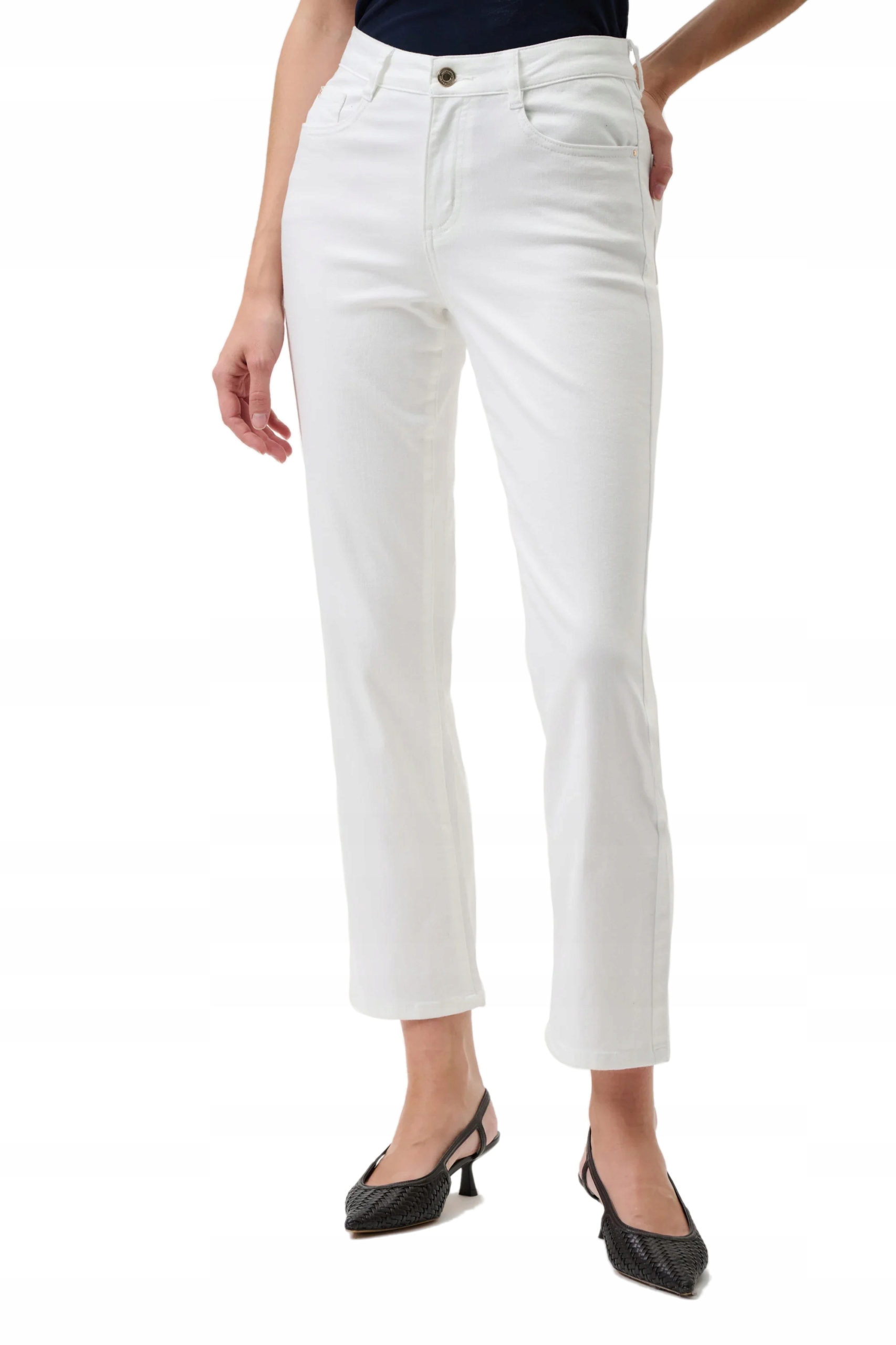 Dámské Džíny Bílé Rovné Denim Vysoký Pas Joseph Ribkoff 42