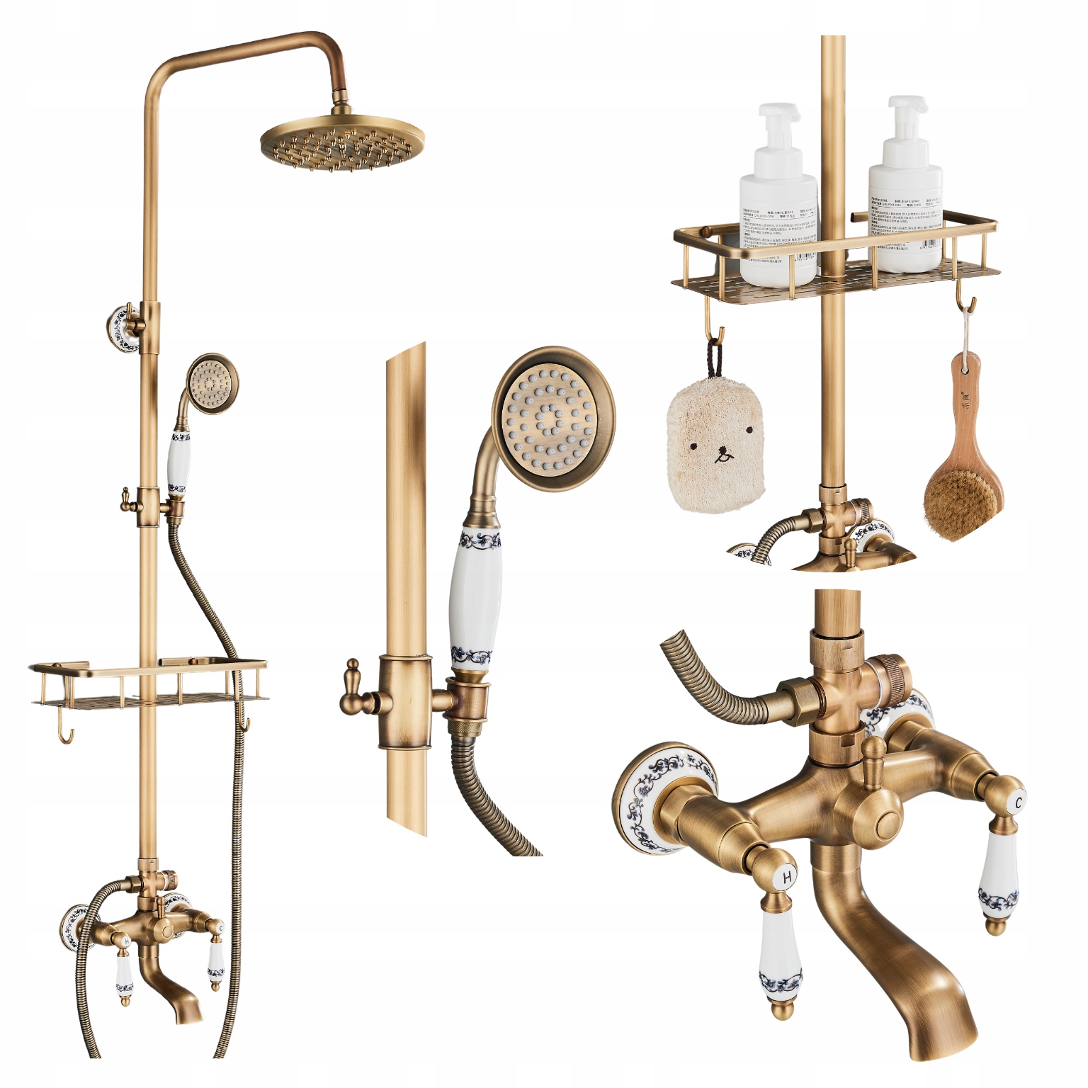 Retro Kúpeľňová Sprcha V Starom Štýle Na Stenu S Okrúhlou Dažďovou Sprchou