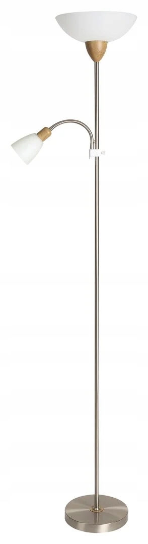 Stojacia podlahová lampa s lampou na čítanie chróm saténová 177 cm Rabalux