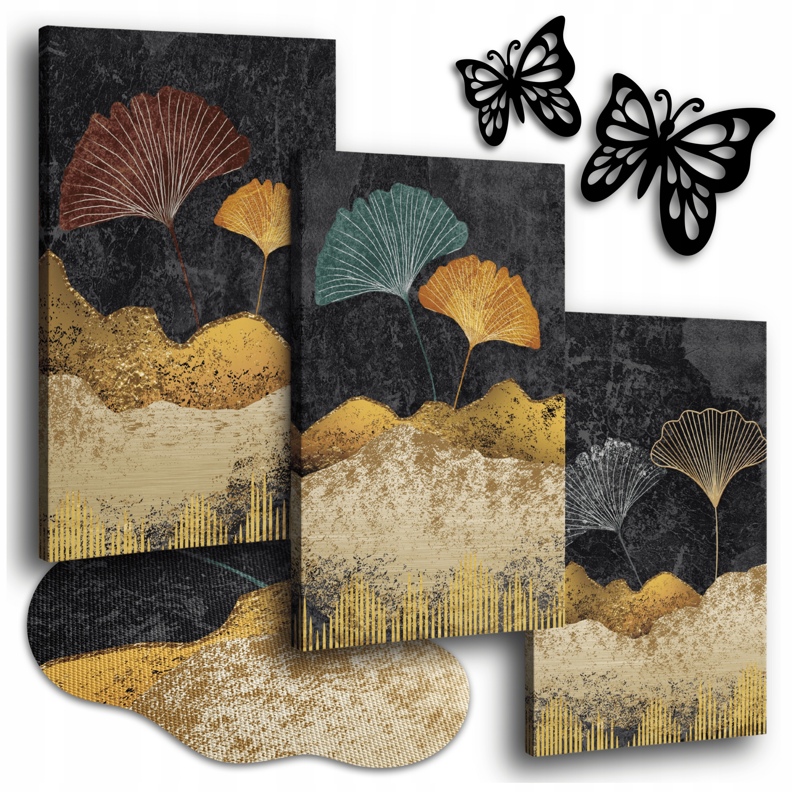 Obraz Na Plátně 150x70 cm Obrazy Do Obývacího Pokoje Modern Art Zlatá Abstrakce 3x