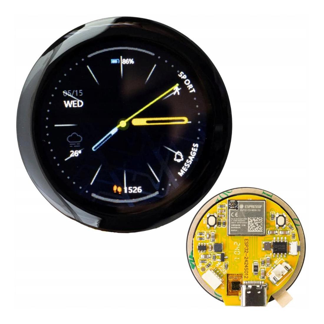 Dotykový Kulatý displej ESP32 Lvgl Tft 1.28" 240x240px Kapacitní s Usb-c