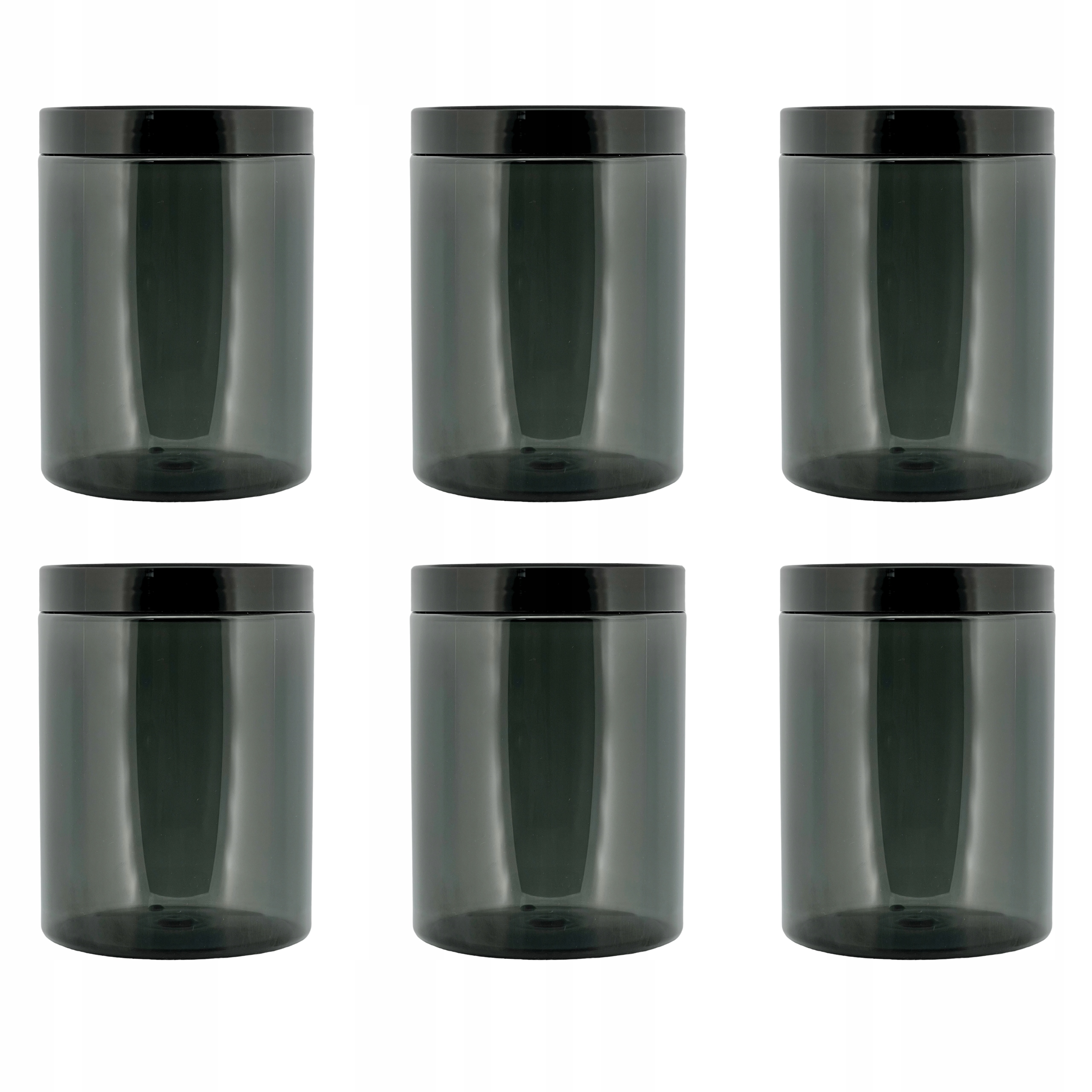 

Pojemnik słoik plastikowy 1L czarny 1000ml x6