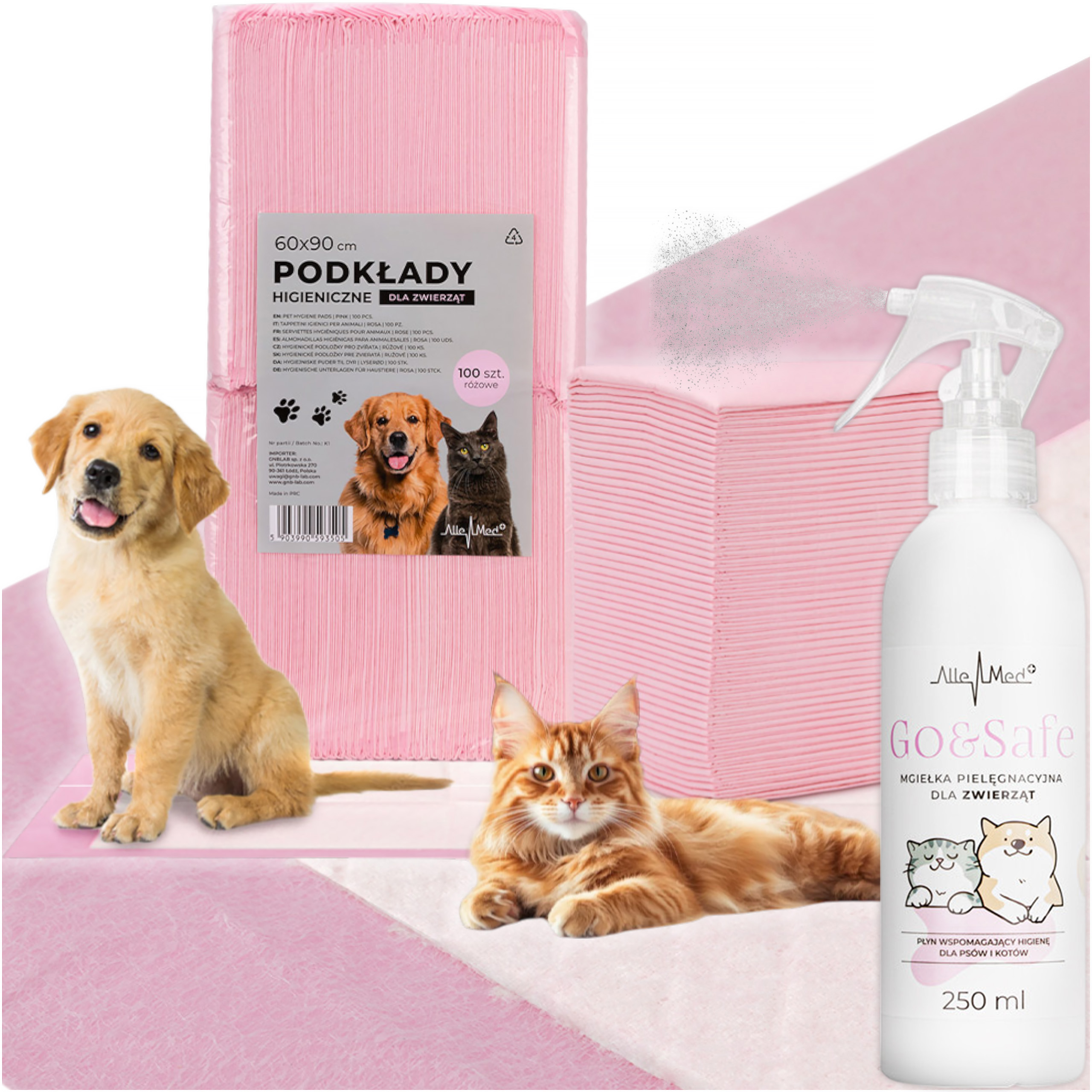 100x Hygienické podložky Pro Psa Kočku na 60x90 cm sprejová mlha