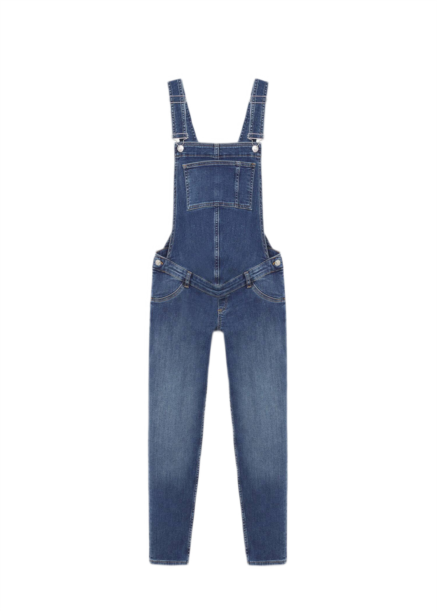 MANGO spodnie ciążowe ogrodniczki denim granatowe r. S 36