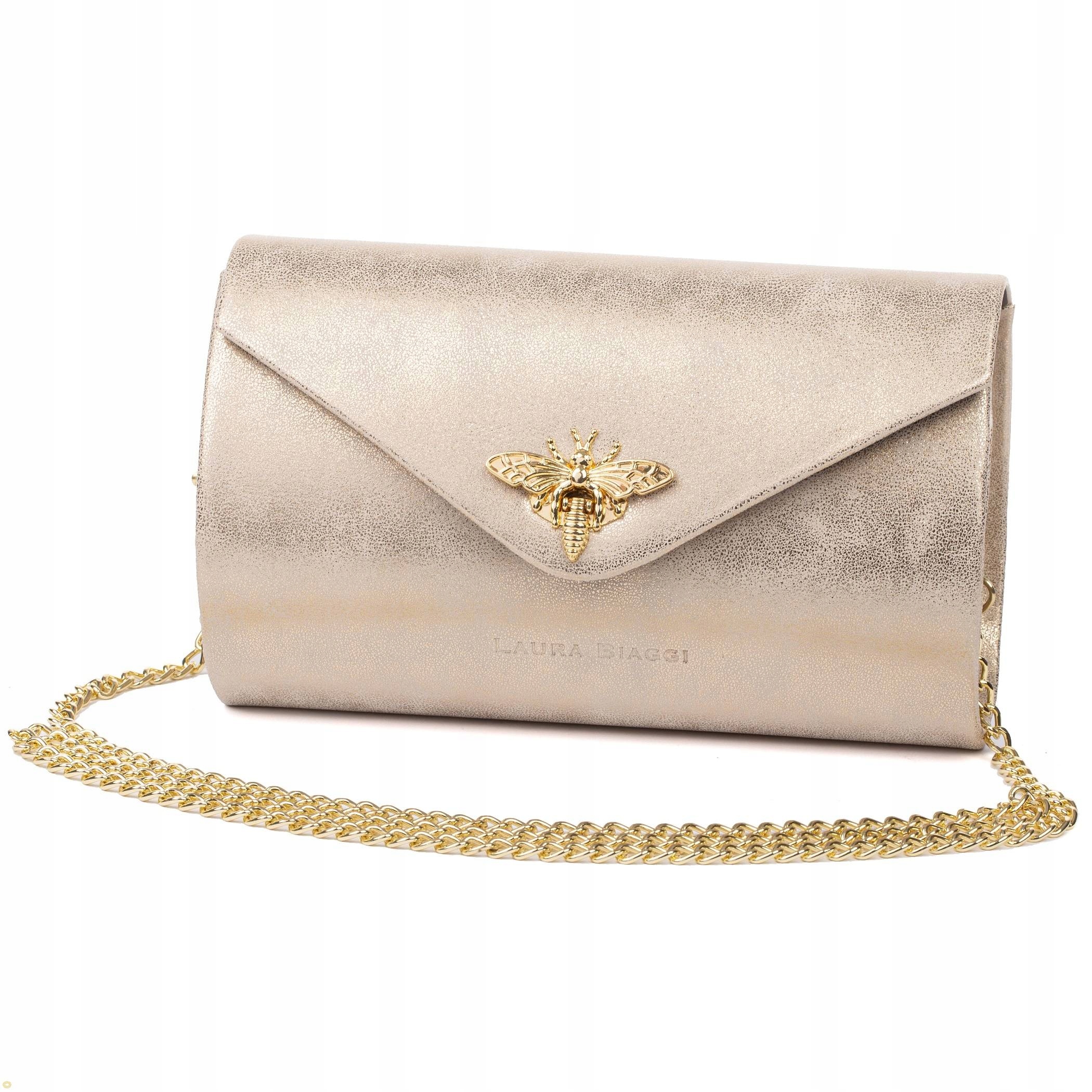 Zlatá Psaníčko Laura Biaggi s řetízkem – elegantní večerní kabelka