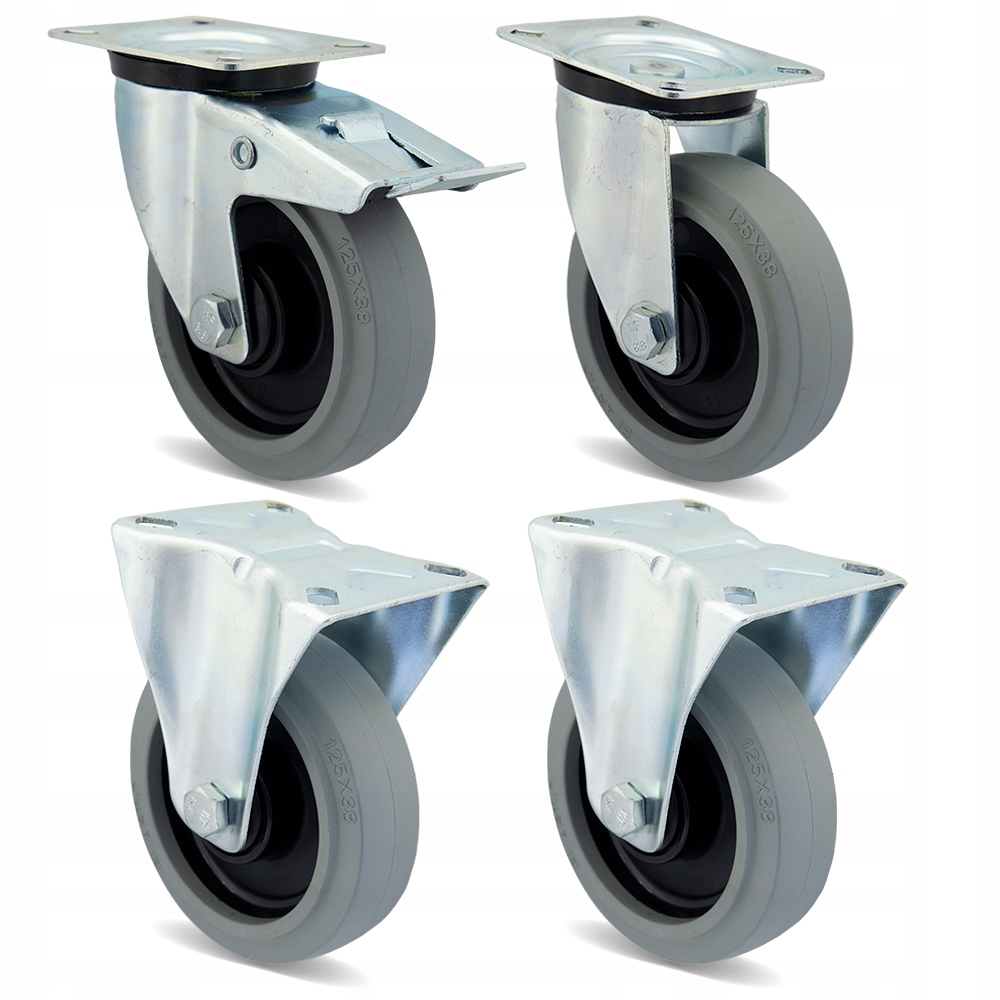 123HPOGUS125K1 Kolo Polyamid Guma FI125 kočárek komplet 4 ks