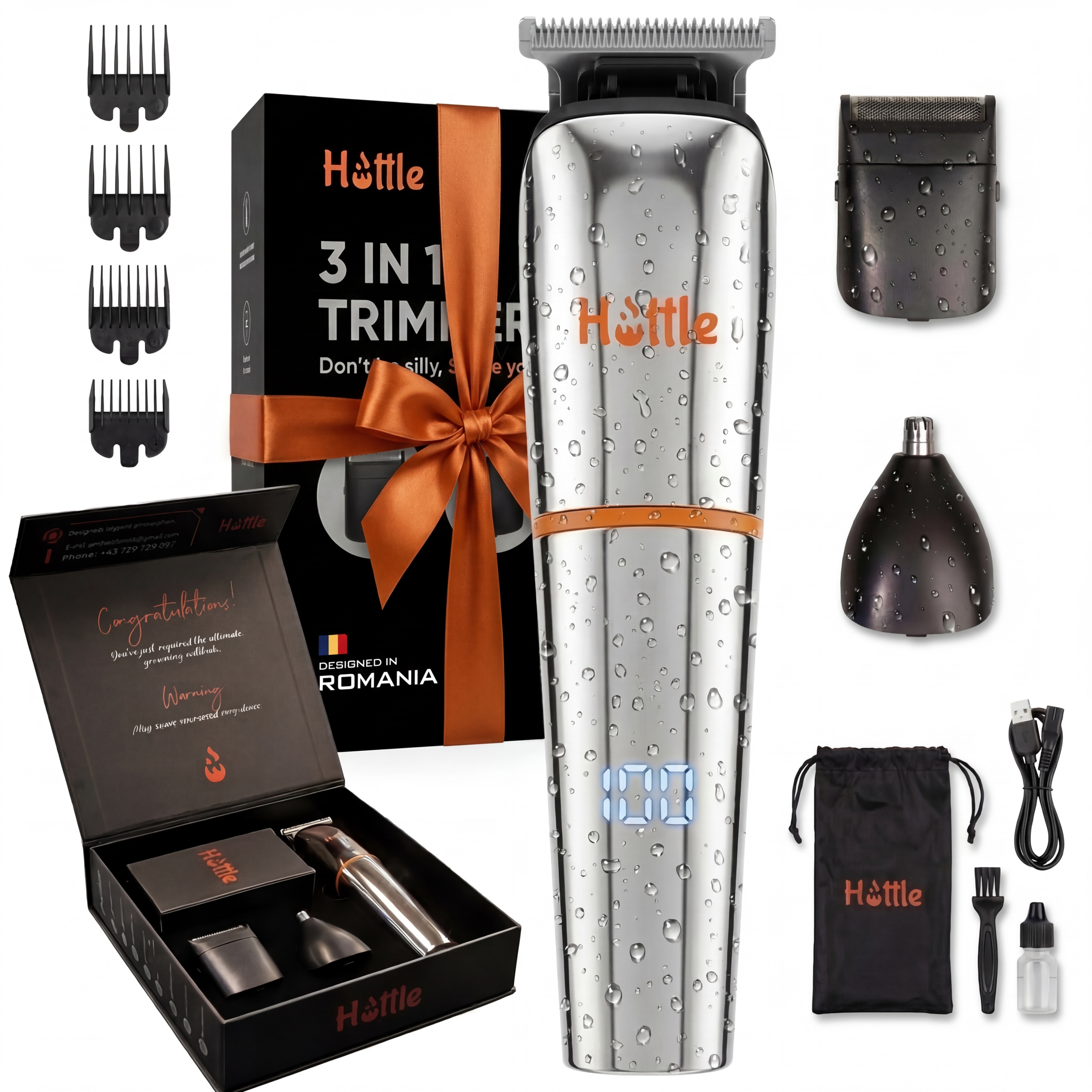 Hottle Trymer V1 maszynka strzyżenia włosów, golarka bezprzewodowa golenia